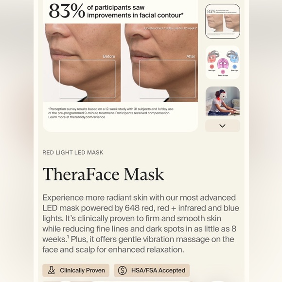 $650 Theraface Thera Face Therabody Face LED mask Highest BEST Quality - Picture 14 of 15